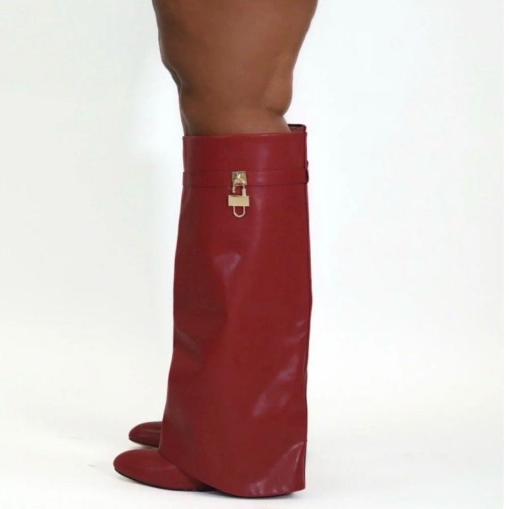 Elegant Wine Knee-High Women's Boots